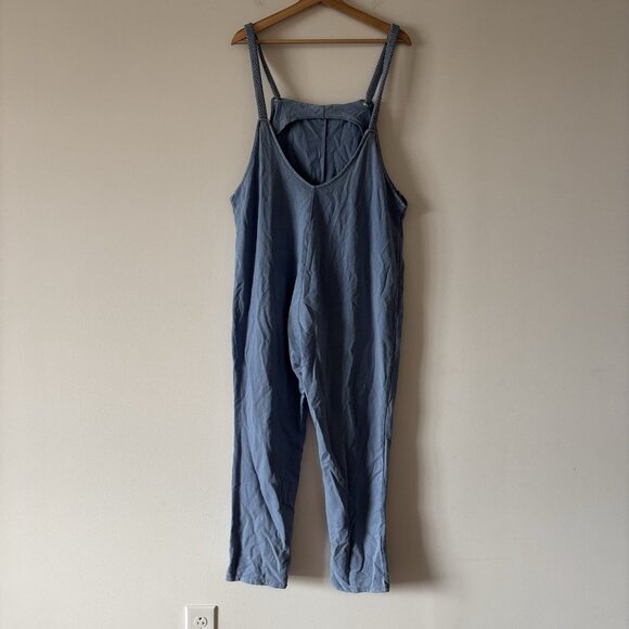Bellavie Romper Slouch Overalls Jumpsuit Blue 100% Cotton Star L Boho Lounge - Picture 12 of 16